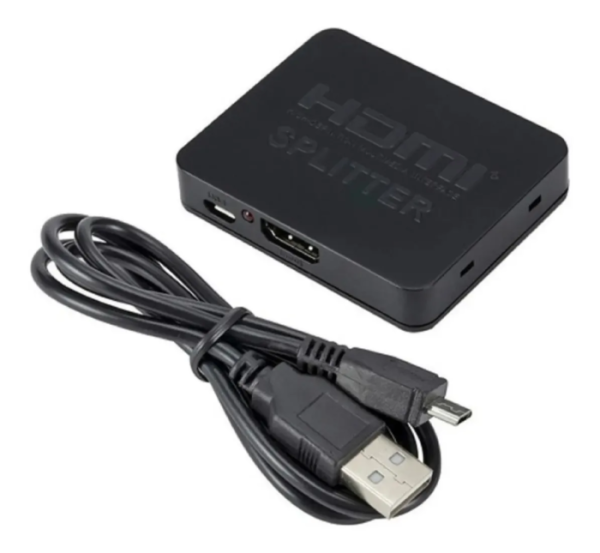 SPLITTER HDMI 1 A 2 PUERTOS 4K CON CABLE USB